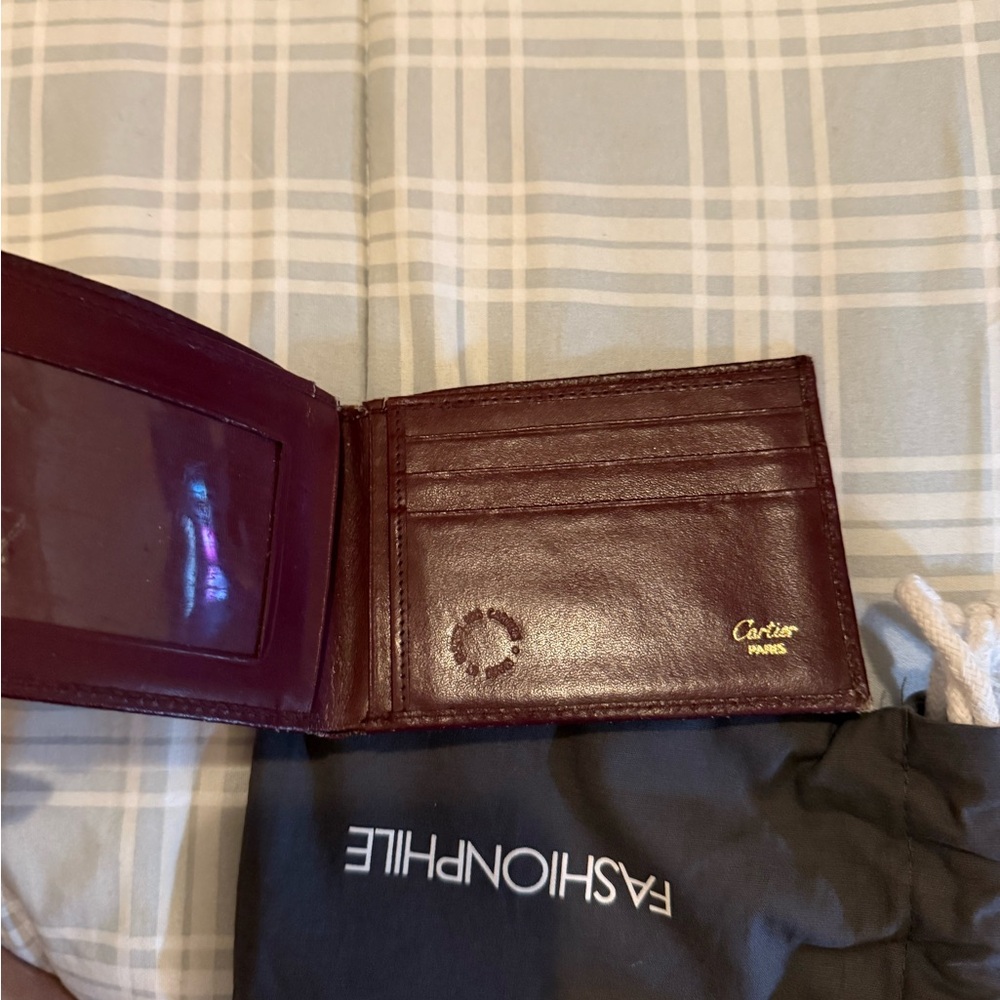 Cartier Men's Deep Burgundy Leather Card Holder